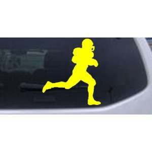 Yellow 14in X 12.3in    Football Player Running Sports Car Window Wall 