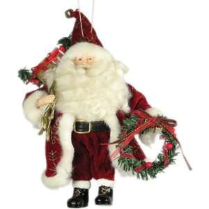  6 Snowflake Chubby Hanging Ornament Santa Claus   Red 