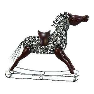  Classy Metal Wood Rocking Horse Decorative Statue