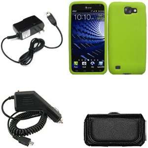 iFase Brand Samsung SkyRocket HD i757 Combo Solid Neon Green Silicon 