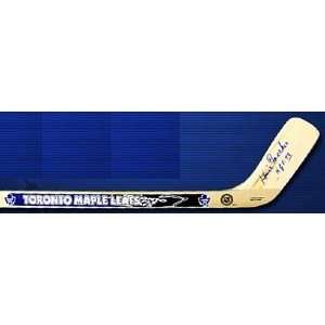  Howie Meeker Signed Maple Leafs Mini Hockey Stick   HOF 98 