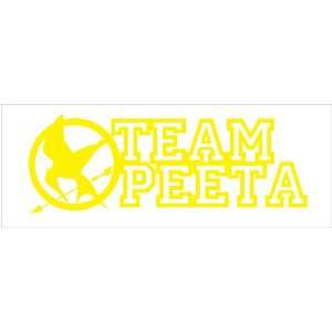  Hunger Games Team Peeta Mocking Jay Sticker Decal. Yellow 