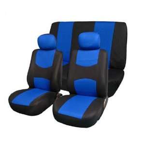  FH FB050112 Flat Cloth Car Seat Covers Blue / Black Color 