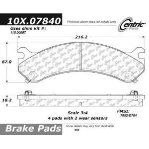 Centric Parts 106.07840 106 Series Posi Quiet Semi Metallic Brake Pad