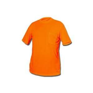  Moisture Wicking Orange Hi Vis Safety Shirt with Pocket 