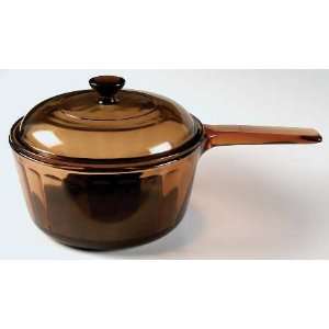  VISIONS CORNING AMBER 1.5 LITER NON STICK SAUCEPAN WITH 