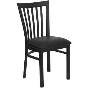 Flash Furniture Black Schoolhouse Back Metal Restaurant Chair   Black 