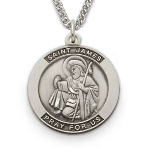  St James , Patron Of Arthritis , Sterling Silver Engraved 