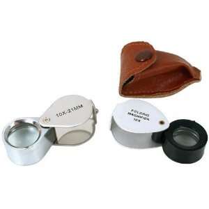  2 10x Jewelers Loupe 21mm Folding Magnifier Opti Tools 