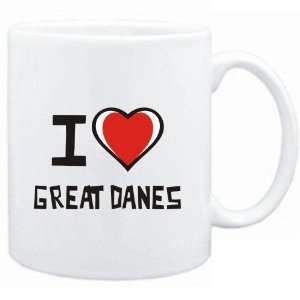  Mug White I love Great Danes  Dogs