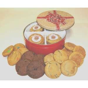 Soozies Doozies Gourmet Cookie Tin Gift. 16 Fresh Baked Cookies in Red 