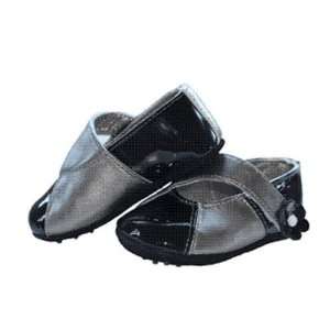  Sweet Janes Shoes Two Tone Black/Silver   Size 6 12moths 