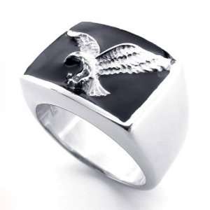 CET Domain SZ14 75707 10 Titanium Steel American Eagle Symbol Ring for 