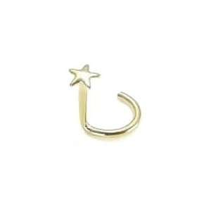  14KT Gold Nose Screw Ring 3mm Gold Star 20G FREE Nose Ring 