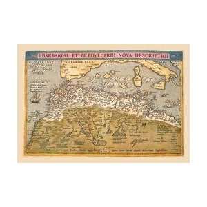  Map of Northern Africa 12x18 Giclee on canvas
