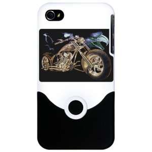  iPhone 4 or 4S Slider Case White Eagle Lightning and Cycle 