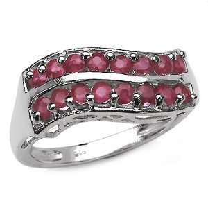  1.30 Carat Genuine Ruby Sterling Silver Ring Jewelry