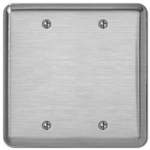    Brushed Chrome Rounded   2 Blank Wallplate