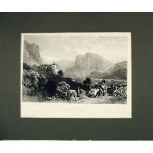  1842 Hand Coloured Print Nean Fieldkirk Tyrol Harding 