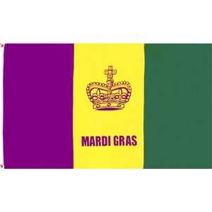  New Orleans Mardis Gras Flag   3 foot by 5 foot 