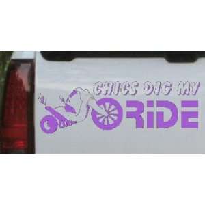 Chics Dig My Ride Funny Car Window Wall Laptop Decal Sticker    Purple 