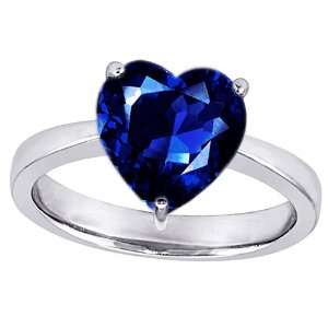   Lab Created Sapphire in .925 Sterling Silver Size 6 Star K Jewelry