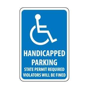 TM90J   Handicapped Parking State Permit Required, 18 X 12, .080 