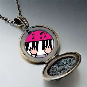 Music Piano Playing Photo Pendant Necklace Pugster 