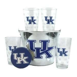 Kentucky Wildcats Glasses and Beer Bucket Set  University of Kentucky 
