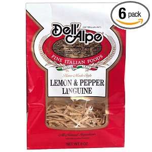 Dell Alpe Lemon Pepper Linguine, 8 Ounce (Pack of 6)  