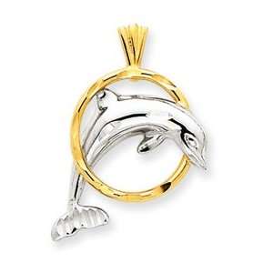   Dolphin in Ring Pendant   Measures 26.2x18.9mm   JewelryWeb Jewelry