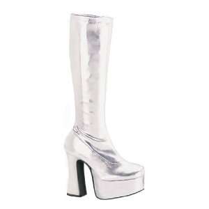   75 Inch Platform Silver Stretch Pump Knee Boots Size 14 Toys & Games