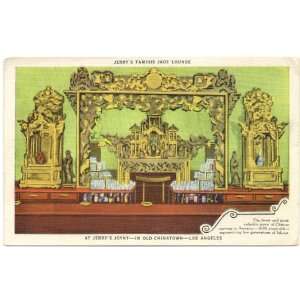  1940s Vintage Postcard Jerrys Famous Jade Lounge at Jerry 