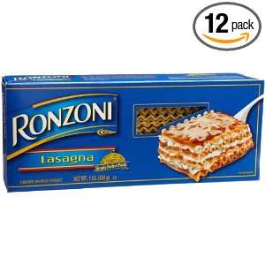 Ronzoni Pasta Ronzoni Lasagna Curly 16 Ounce Packages (Pack of 12 