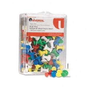  Universal 31310   Colored Push Pins, Plastic, Rainbow, 3/8 