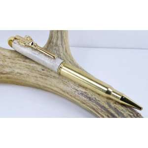  Deer Antler 30 06 Rifle Cartridge Pen With a Gold Finish 