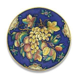 Italian Pottery, Ornato Collection, Deruta Uva Fresca, Large Round 