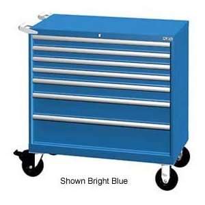   Mobile Cabinet, 7 Drawers, 94 Compart   Bright Blue, Master Keyed