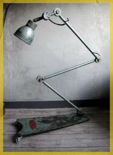 FRENCH Machine age Industrial factory garage standing floor lamp 