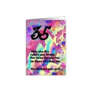 35 Years Old Birthday Greeting   The Numbers Add Up Card 