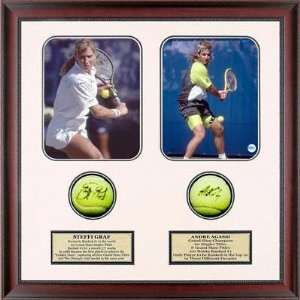  Steffi Graf and Andre Agassi Dual Autographed Tennis Ball 