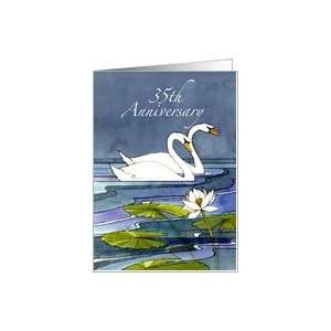  35th Wedding Anniversary Swans Card Health & Personal 