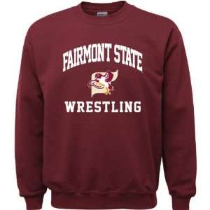   State Fighting Falcons Maroon Youth Wrestling Arch Crewneck Sweatshirt