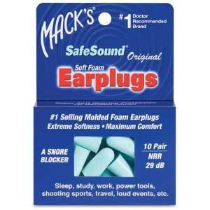  Macks 360000 Ear Care Safesound Earplugs   10 Pair Health 