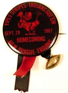 NEW PRAGUE MN HIGH SCHOOL HOMECOMING PINBACK 1967  