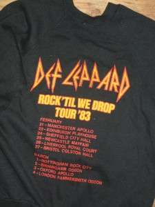 RARE Vintage DEF LEOPARD tour sweatshirt 1983 411  
