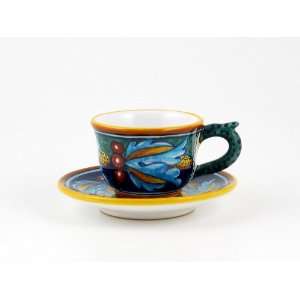   Cup & Saucer Geometrico 39E   Handmade in Deruta