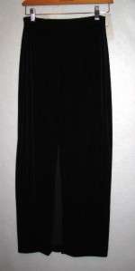 TADASHI ~ DESIGNER Black STRETCH VELVET Long Skirt SZ M ~ NWT  