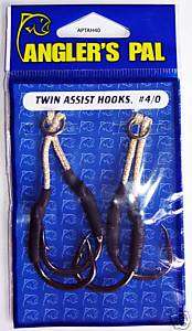   Pal Twin Assist jigging Hooks 4/0,Wahoo, 2 sets twin hooks/pack,Tuna