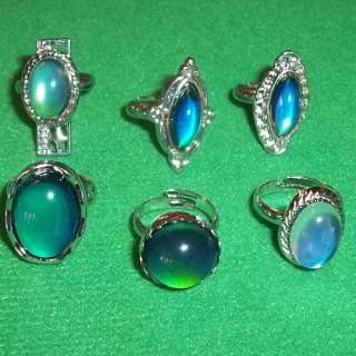   bidding on 6 mood rings this auction is for six new mood rings dc 0090